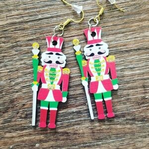 Handmade Christmas Soldier Earrings Stocking Stuffer